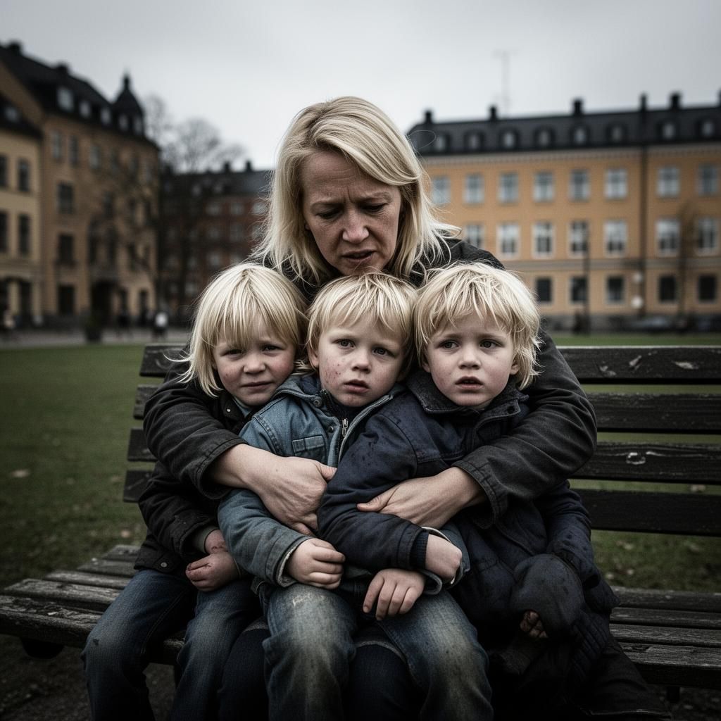 En familj som får stöd